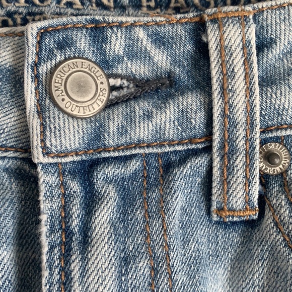 American Eagle Distressed Denim and Lace Mini Skirt - Picture 6 of 9